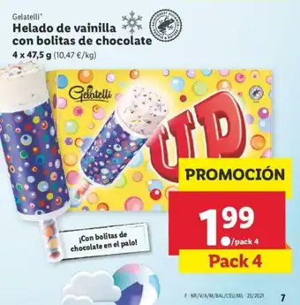 Lidl Helado de vainilla con bolitas de chocolate 4 x 47,5g oferta