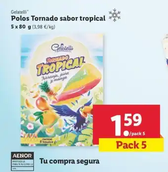 Lidl Polos Tornado sabor tropical 5 x 80g oferta