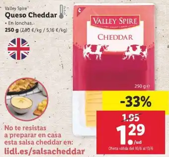 Lidl Queso Cheddar 250g oferta