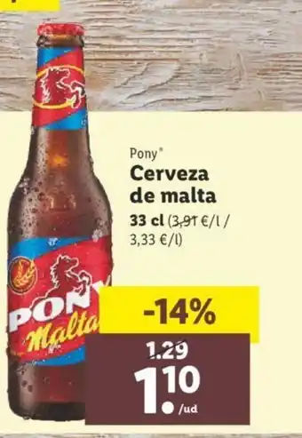Lidl Cerveza de malta 33cl oferta