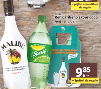 Lidl Ron caribeño sabor coco 70cl + 1L oferta