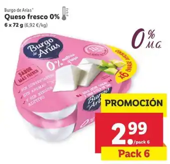 Lidl Queso fresco 0% 6 x 72g oferta