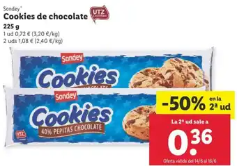 Lidl Cookies de chocolate 225g oferta