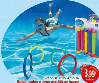 Bolas, palos o aros acuáticos buceo
