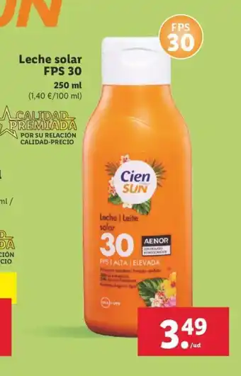 Lidl Leche solar FPS30 250ml oferta