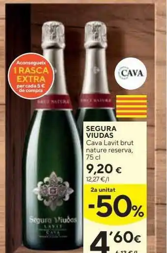 Caprabo Segura Viudas Cava Lavit Brut Nature Reserva oferta