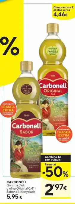 Caprabo Carbonell Gamma D'oli D'oliva Original 0.4° I Sabor D'1 Senyalada oferta