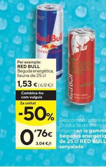 Caprabo 2a Unitat -50% Red Bull Beguda Energètica oferta
