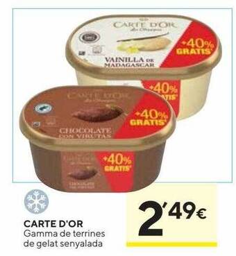 Caprabo Carte D'or Gamma De Terrines De Gelat Senyalada oferta