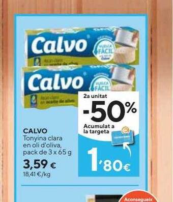 Caprabo Calvo Tonyina Clara En Oli D'oliva oferta