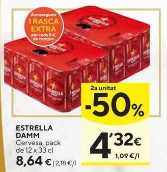Caprabo 2a Unitat -50% Estrella Damm Cervesa oferta