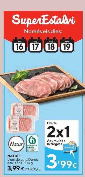 Caprabo Natur Llom De Porc Duroc A Talls Fins oferta