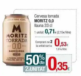 Condis Cervesa Torrada Moritz oferta