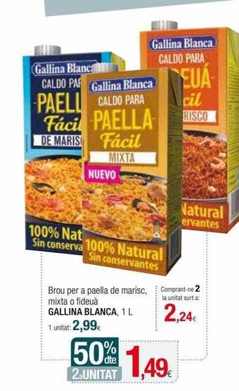 Condis Brou Per A Paella De Marisc, Mixta O Fideuà Gallina Blanca oferta