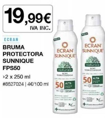 Costco Ecran Bruma Protectora Sunnique Fps50 oferta