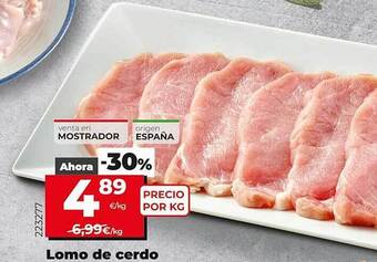 Dia Supermercados Lomo De Cerdo oferta