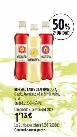 Fotoprix Refresco Carpe Diem Kombucha 50cl oferta