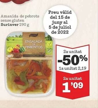 Sorli Amanida De Pebrots Sense Gluten Surinver oferta