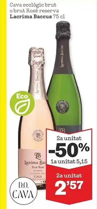 Sorli Cava Ecològic Brut O Brut Rosé Reserva Lacrima Baccus oferta