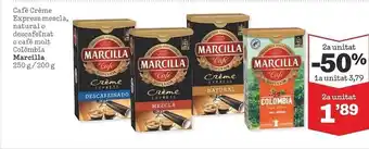 Sorli Cafè Crème Express Mescla, Natural O Descafeïnat O Café Molt Colòmbia Marcilla oferta