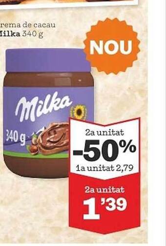 Sorli Crema De Cacau Milka oferta