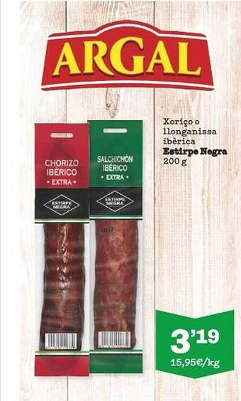 Sorli Xoriço O Llonganissa Ibèrica Estirpe Negra oferta