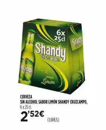 Fotoprix Shandy Cruzcampo Cerveza Sin Alcohol Sabor Limon 6 x 25cl oferta