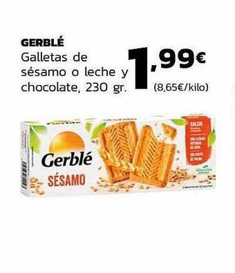Supermercados Lupa Gerblé Galletas De Sésamo O Leche Y Chocolate oferta