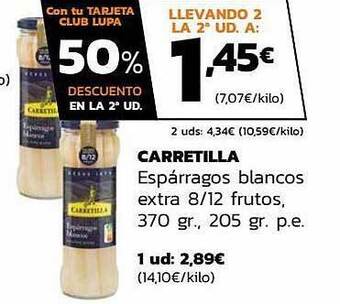 Supermercados Lupa Carretilla Espárragos Blancos Extra 8-12 Frutos oferta