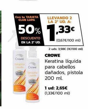 Supermercados Lupa Crowe Keratina Líquida Para Cabellos Dañados, Pistola oferta