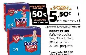 Supermercados Lupa Dodot Pants Pañal-braguita T-4, T-5 O T-6 oferta