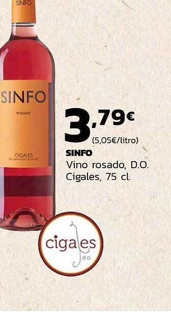 Supermercados Lupa Sinfo Vino Rosado D.o. Cigales oferta