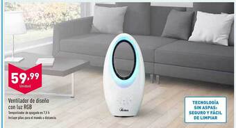 ALDI Ventilador De Diseño Con Luz Rgb oferta