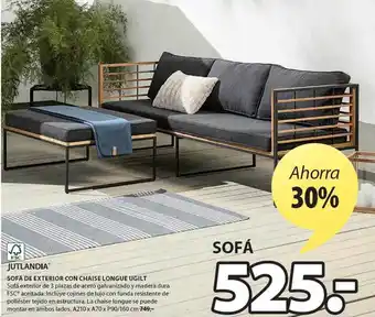 JYSK Jutlandia Sofá De Exterior Con Chaise Longue Ugilt oferta