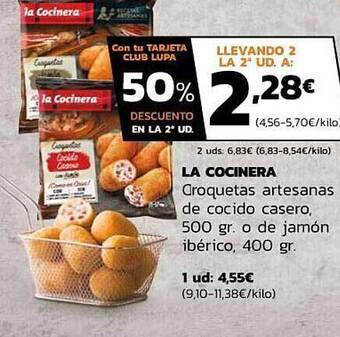 Supermercados Lupa La Cocinera Croquetas Artesanas De Cocido Casero O De Jamón Ibérico oferta