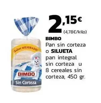 Supermercados Lupa Bimbo Pan Sin Corteza O Silueta Pan Integral Sin Corteza U 8 Cereals Sin Corteza oferta