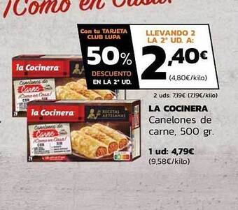 Supermercados Lupa La Cocinera Canelones De Carne oferta