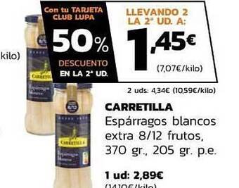 Supermercados Lupa Carretilla Espárragos Blancos Extra 8-12 Frutos oferta
