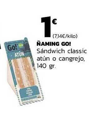 Supermercados Lupa ñaming Go! Sándwich Classic Atún O Cangrejo oferta