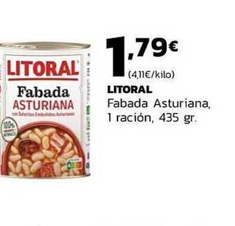 Supermercados Lupa Litoral Fabada Asturiana 1 Ración oferta