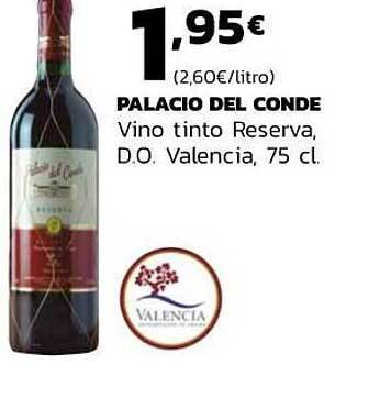 Supermercados Lupa Palacio Del Conde Vino Tinto Reserva D.o. Valencia oferta