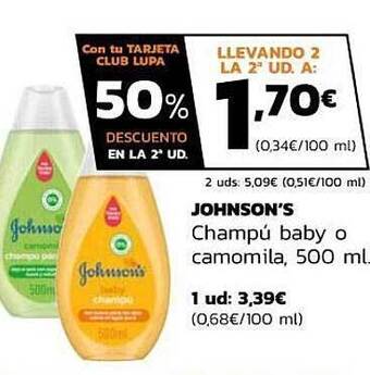 Supermercados Lupa Johnson's Champú Baby O Camomila oferta