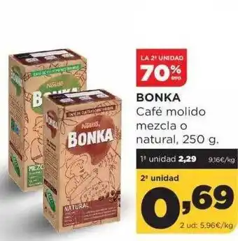 Alimerka La 2a Unidad 70% Dto Bonka Café Molido Mezcla O Natural oferta
