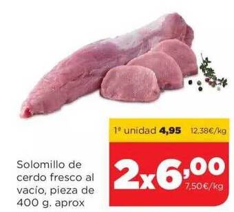 Alimerka Solomillo De Cerdo Fresco Al Vacío Pieza De Aprox oferta