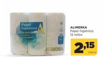 Alimerka Alimerka Papel Higiénico 12 Rollos oferta