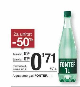 BonpreuEsclat 2a Unitat -50% Aigua Amb Gas Fonter oferta