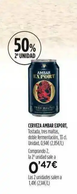 Fotoprix Cerveza Ambar Export 33cl oferta