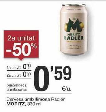 BonpreuEsclat 2a Unitat -50% Cervesa Amb Llimona Radler Moritz oferta