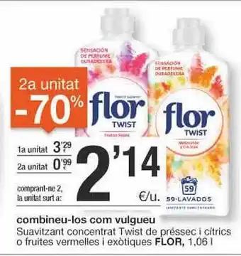 BonpreuEsclat 2a Unitat -70% Suavitzant Concentrat Twist De Préssec I Citrics O Fruites Vermelles I Exòtiques Flor oferta