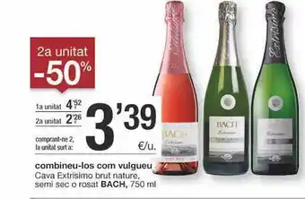 BonpreuEsclat 2a Unitat -50% Cava Extrísimo Brut Nature Semi Sec O Rosat Bach oferta